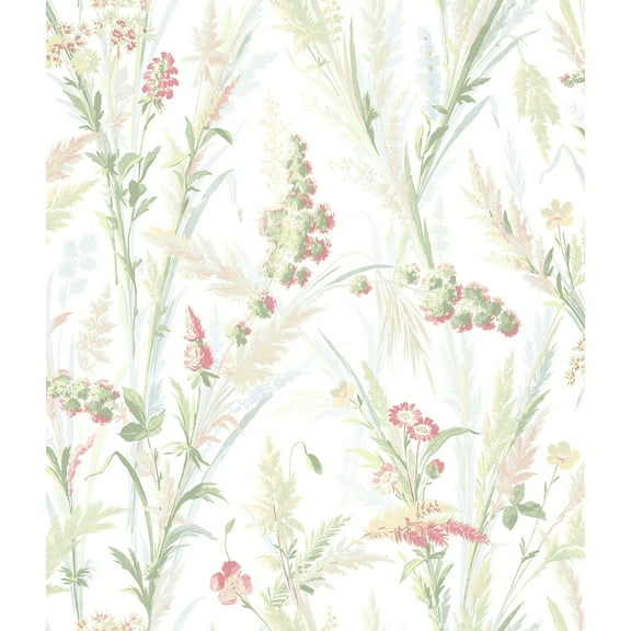 Chesapeake Hillaire Green Meadow Wallpaper, 20.5-in by 33-ft, 56.38 sq. ft