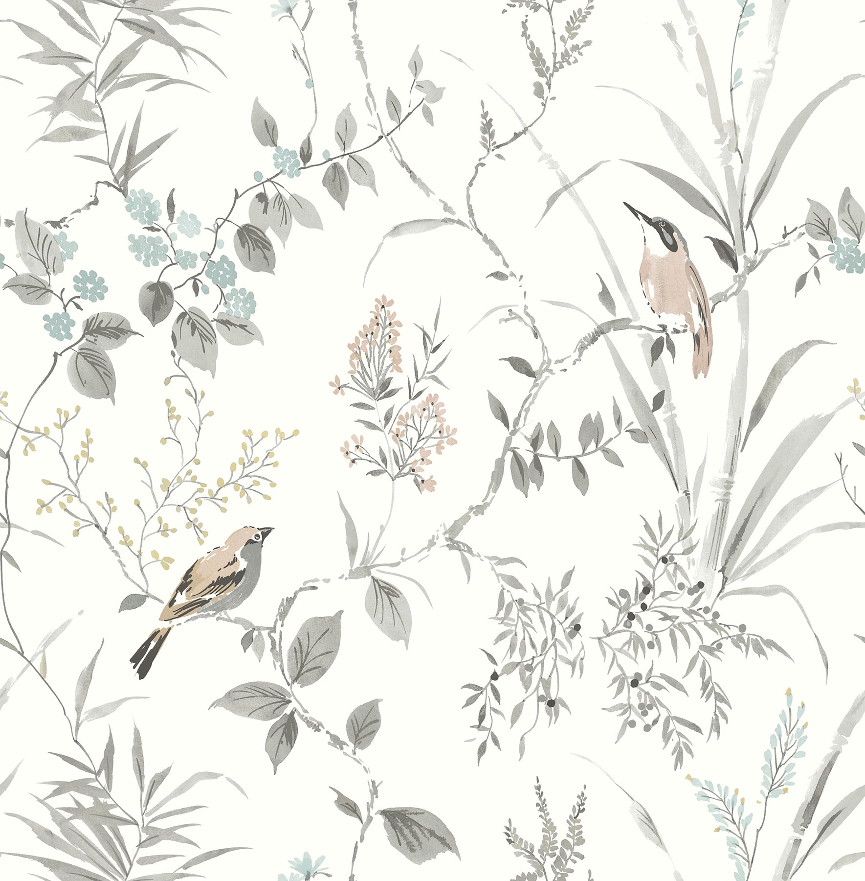 Imperial Garden Neutral Botanical Non-Woven Wallpaper