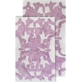 thumbnail image 1 of Chesapeake Iron Gate 2pc White & Lilac Scroll Bath Rug Set (20"x32" & 23"x39"), 1 of 6