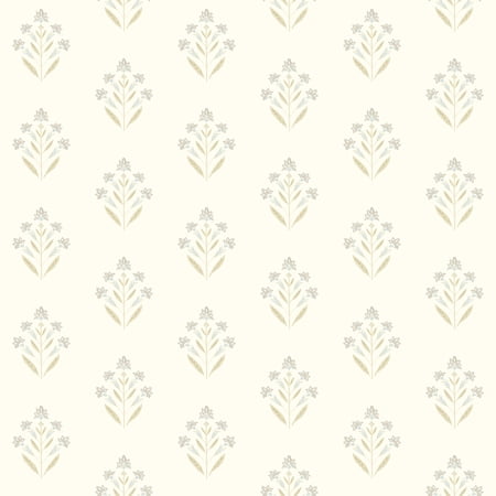Chesapeake Kova Yellow Floral Crest Wallpaper, 20.5-in by 33-ft