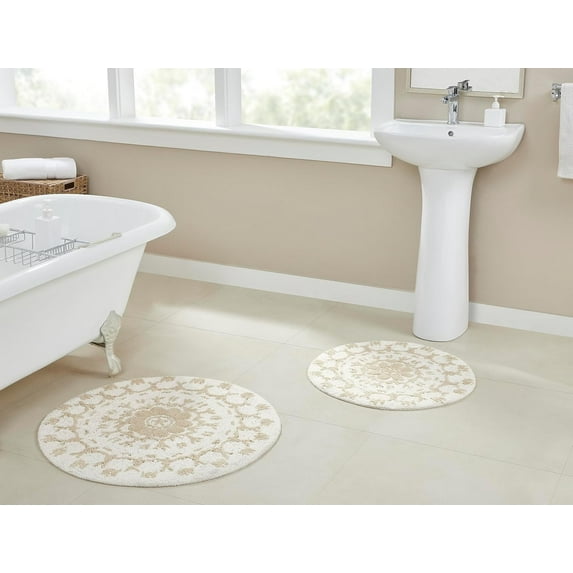 Chesapeake Kyala 2Pc Linen Bath Rug (30" & 24" Round)
