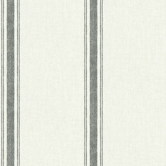 Chesapeake Linette Black Fabric Stripe Prepasted High Performance Wallpaper, 20.5-in by 33-ft, 56.4 sq. ft.