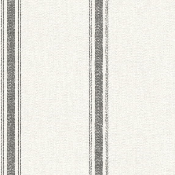 Chesapeake Linette Black Fabric Stripe Wallpaper