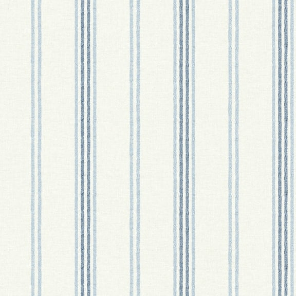 Chesapeake Lovage Blue Linen Stripe Wallpaper