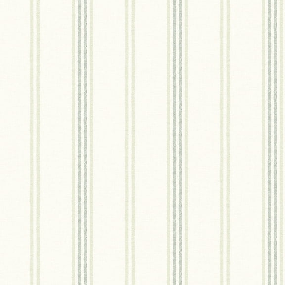 Chesapeake Lovage Green Linen Stripe Wallpaper