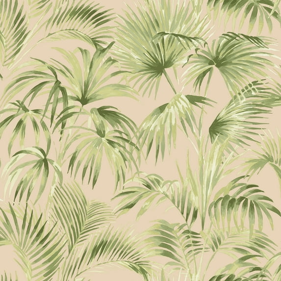 Chesapeake Manaus Peach Palm Frond Wallpaper