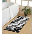thumbnail image 1 of Chesapeake Marble Micro Knitted Bath Runner - 22"X60" - Black, 1 of 6