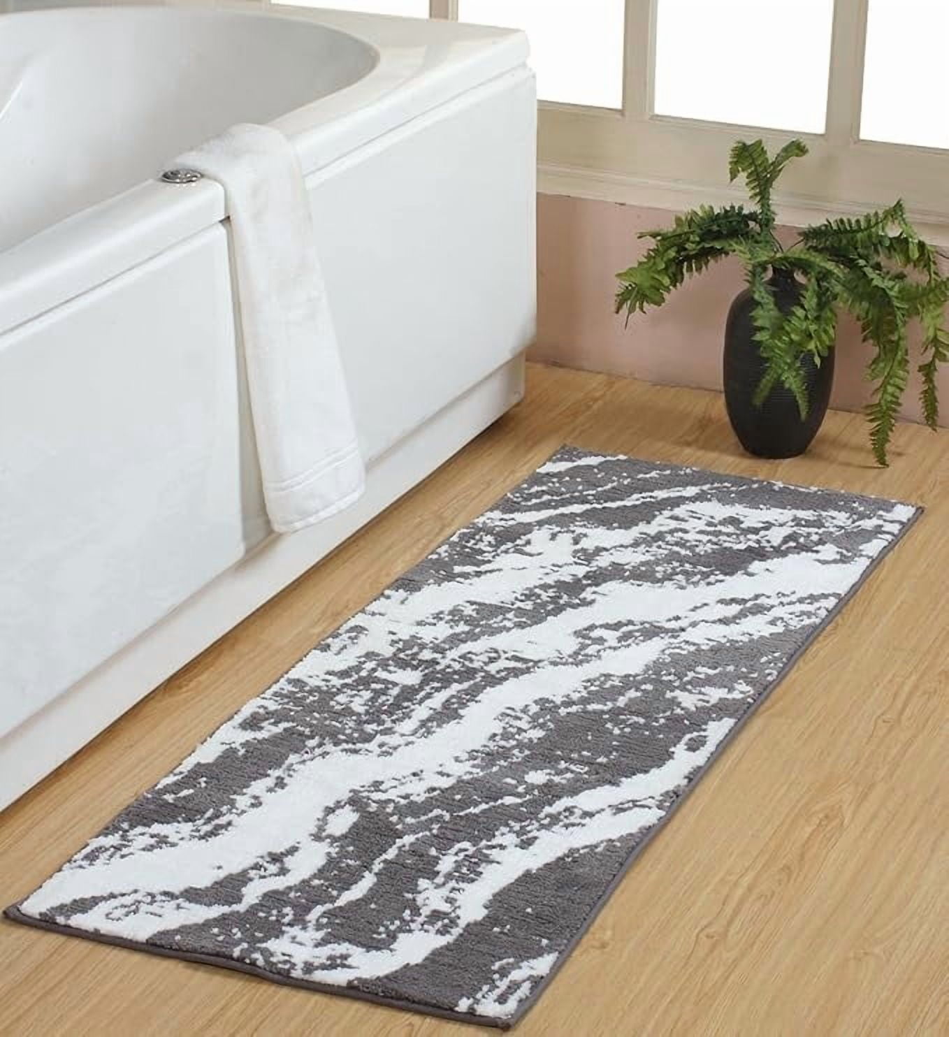 Chesapeake Marble Micro Knitted Bath Runner - 22"X60" - Grey - Walmart.com