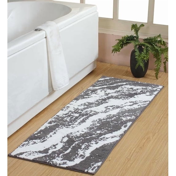Chesapeake Marble Micro Knitted Bath Runner - 22"X60" - Grey
