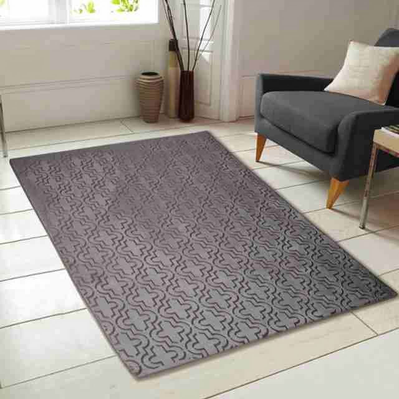 Chesapeake Memory Foam Geo Block Pattern Aqua Accent Rug (48