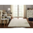 thumbnail image 1 of Chesapeake Microfiber Ivory Shag Area Rug (5'x7'), 1 of 6