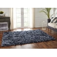 thumbnail image 1 of Chesapeake Microfiber Polyester Lurex Shag Indigo Blue Elstra Area Rug (5'x7'), 1 of 6