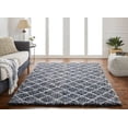 thumbnail image 1 of Chesapeake Microfiber Polyester Shag Denim Maximo Diamond Area Rug (5'x7'), 1 of 6