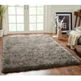 thumbnail image 1 of Chesapeake Microfiber Polyester Shag Light Grey Oreo Area Rug (5'x7'), 1 of 6