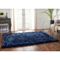 thumbnail image 1 of Chesapeake Microfiber Polyester Shag Teal Oreo Area Rug (5'x7'), 1 of 6