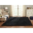 thumbnail image 1 of Chesapeake Microfiber Shag Area Rug, Black, 7' 3" x 9' 3", 1 of 6