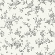 Chesapeake Nightingale Charcoal Floral Trail Wallpaper