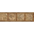 thumbnail image 1 of Chesapeake Oliver Burnt Sienna Map Border Prepasted Easy Walls Wallpaper, 6-in by 15-ft, 7.5 sq. ft., 1 of 2
