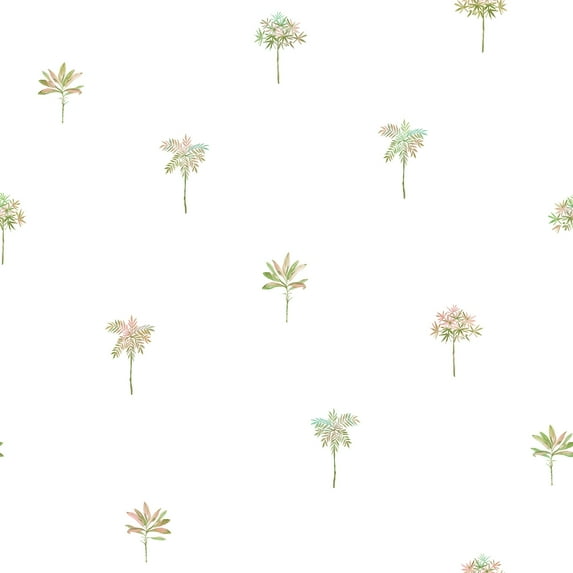 Chesapeake Palmetto Pink Leaves Wallpaper