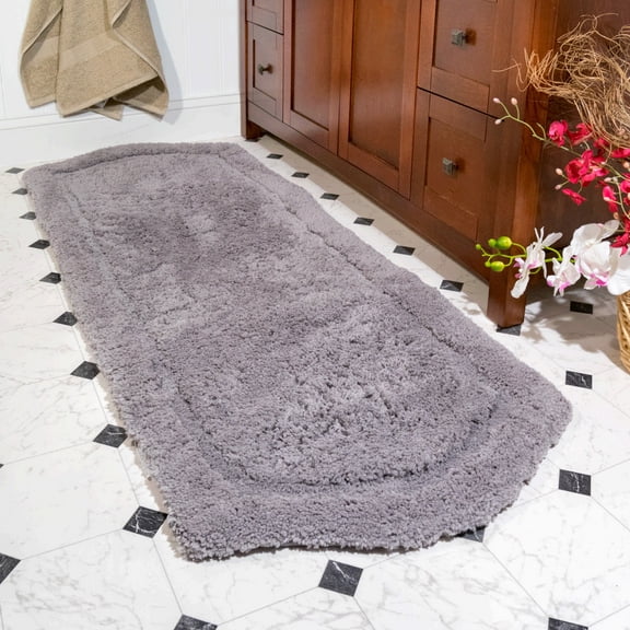 Chesapeake Paradise 3pc Memory Foam Grey Bath Rug Set (22"x60" & 21"x34" & 17"x24")