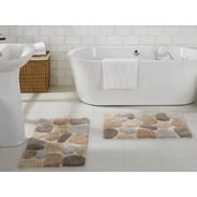 Chesapeake Pebble Amethyst Cotton Bath Rug Set, 20"x32", Non-Slip Backing (2 Count)