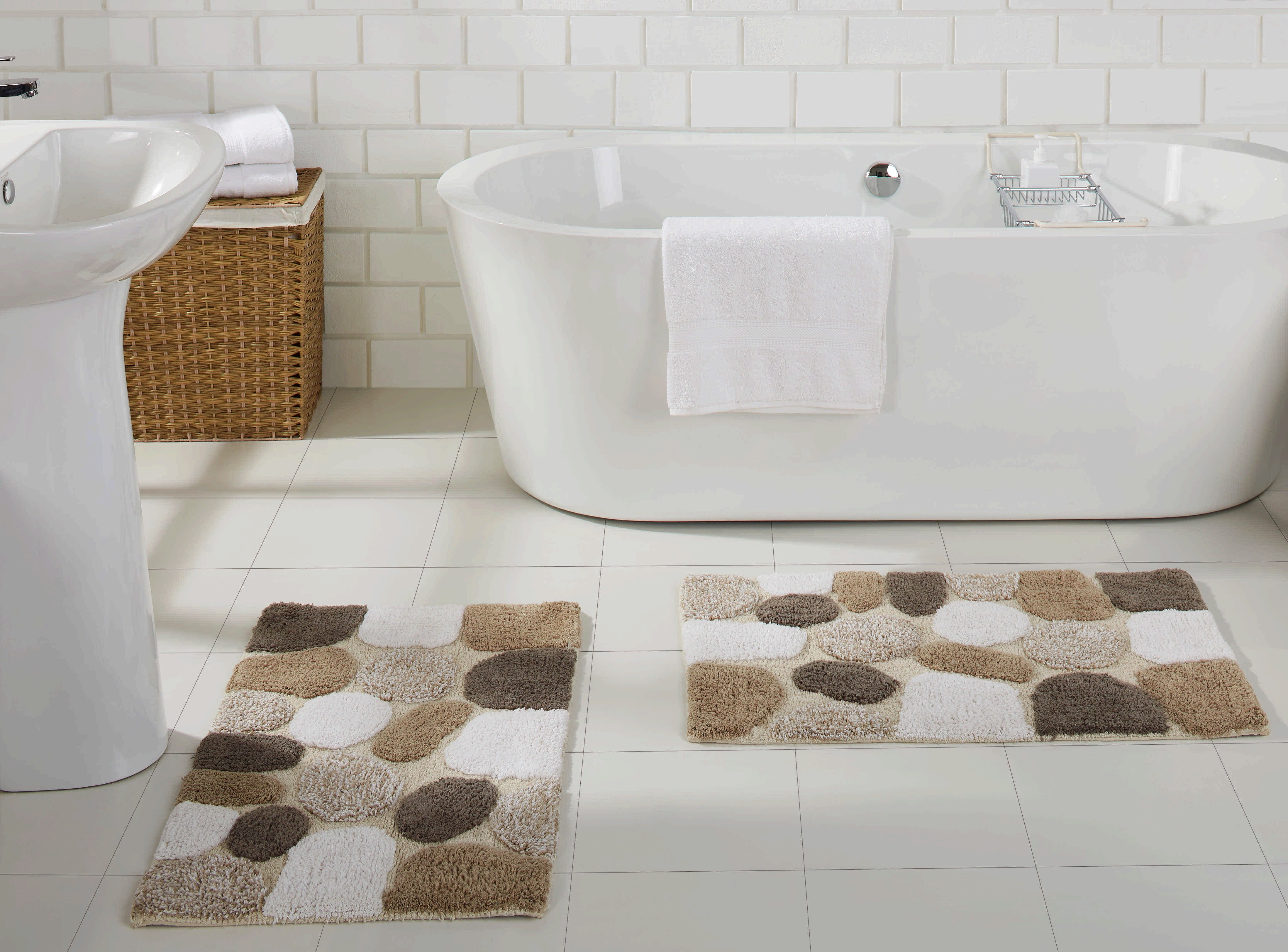 Pebble Patterned Mat, Bathmat, Bathroom Rug, Soft Bath Mat Rug