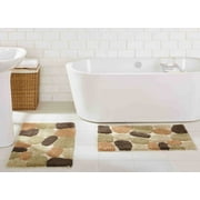Chesapeake Pebbles 2 pc Khaki Bath Rug Set (20"x32" & 20"x32")