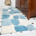 thumbnail image 1 of Chesapeake Pebbles Aquamarine Cotton Bath Rug, 24" x 60", Non-Slip, 1 of 6