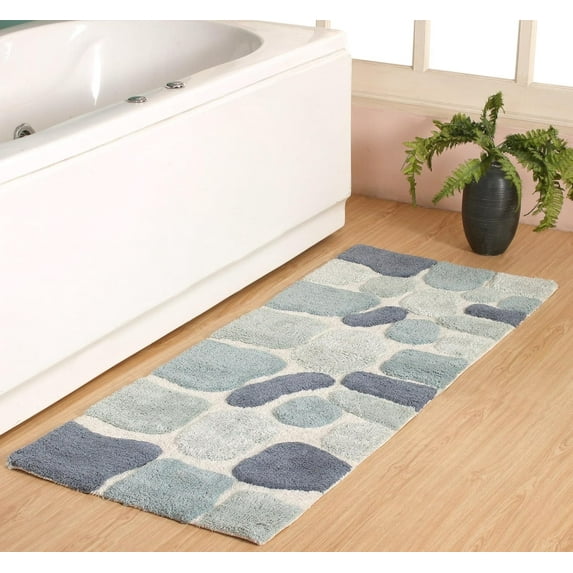 Chesapeake Pebbles DENIM BLUE Bath Rug Runner (24"x60")