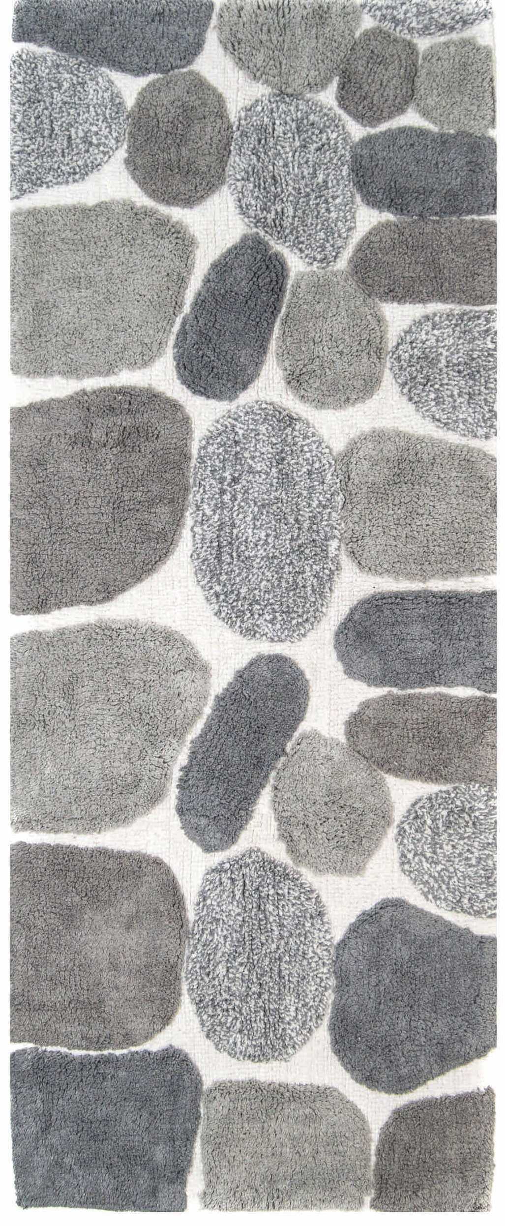 Chesapeake Pebbles Grey Bath Rug Runner (24"x60") - Walmart.com