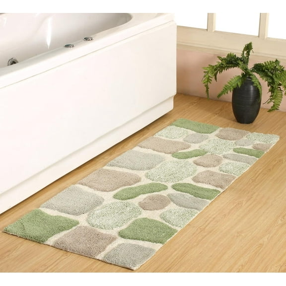 Chesapeake Pebbles SAGE GREEN Bath Rug Runner (24"x60")