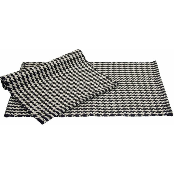 Chesapeake Portland Houndstooth 2pc Black Accent Rug Set (21"x34")