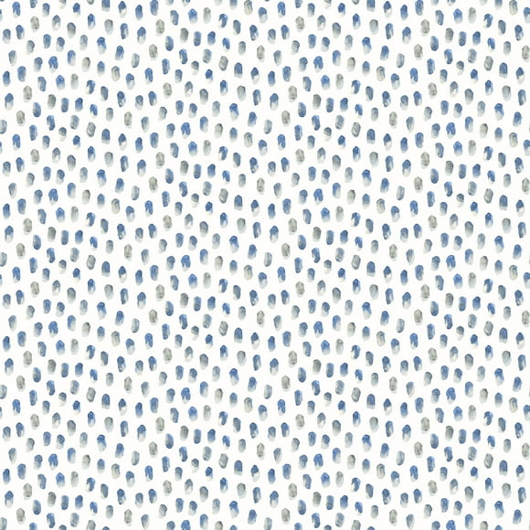 Chesapeake Sand Blue Painted Dots Prepasted Sure Strip Wallpaper, 20.5-in by 33-ft, 56.4 sq. ft.
