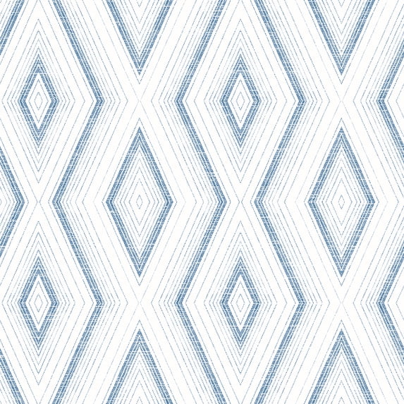 Chesapeake Santa Cruz Blue Geometric Wallpaper