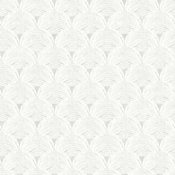 Chesapeake Santiago Grey Scalloped Prepasted Non Woven Blend Wallpaper, 20.5-in by 33-ft, 56.4 sq. ft.
