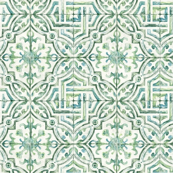 Chesapeake Sonoma Green Beach Tile Wallpaper