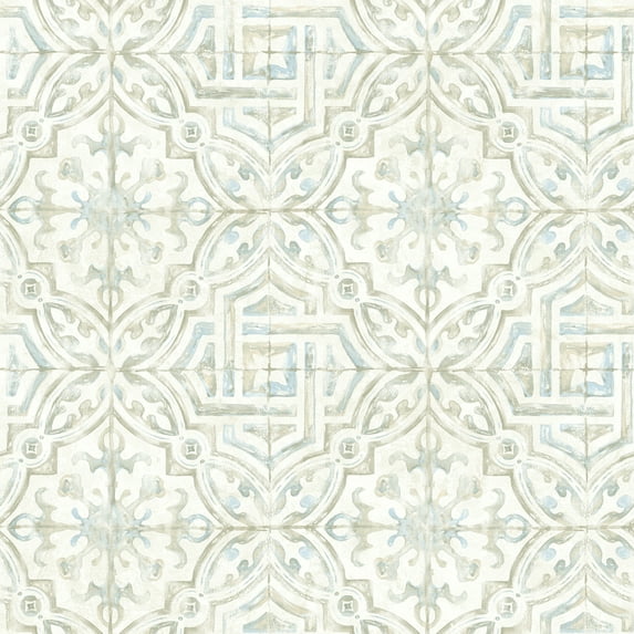 Chesapeake Sonoma Taupe Spanish Tile Prepasted Non Woven Blend Wallpaper, 20.5-in by 33-ft, 56.4 sq. ft.