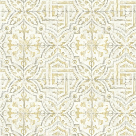 Chesapeake Sonoma Yellow Beach Tile Prepasted Non Woven Blend Wallpaper, 20.5-in by 33-ft, 56.4 sq. ft.