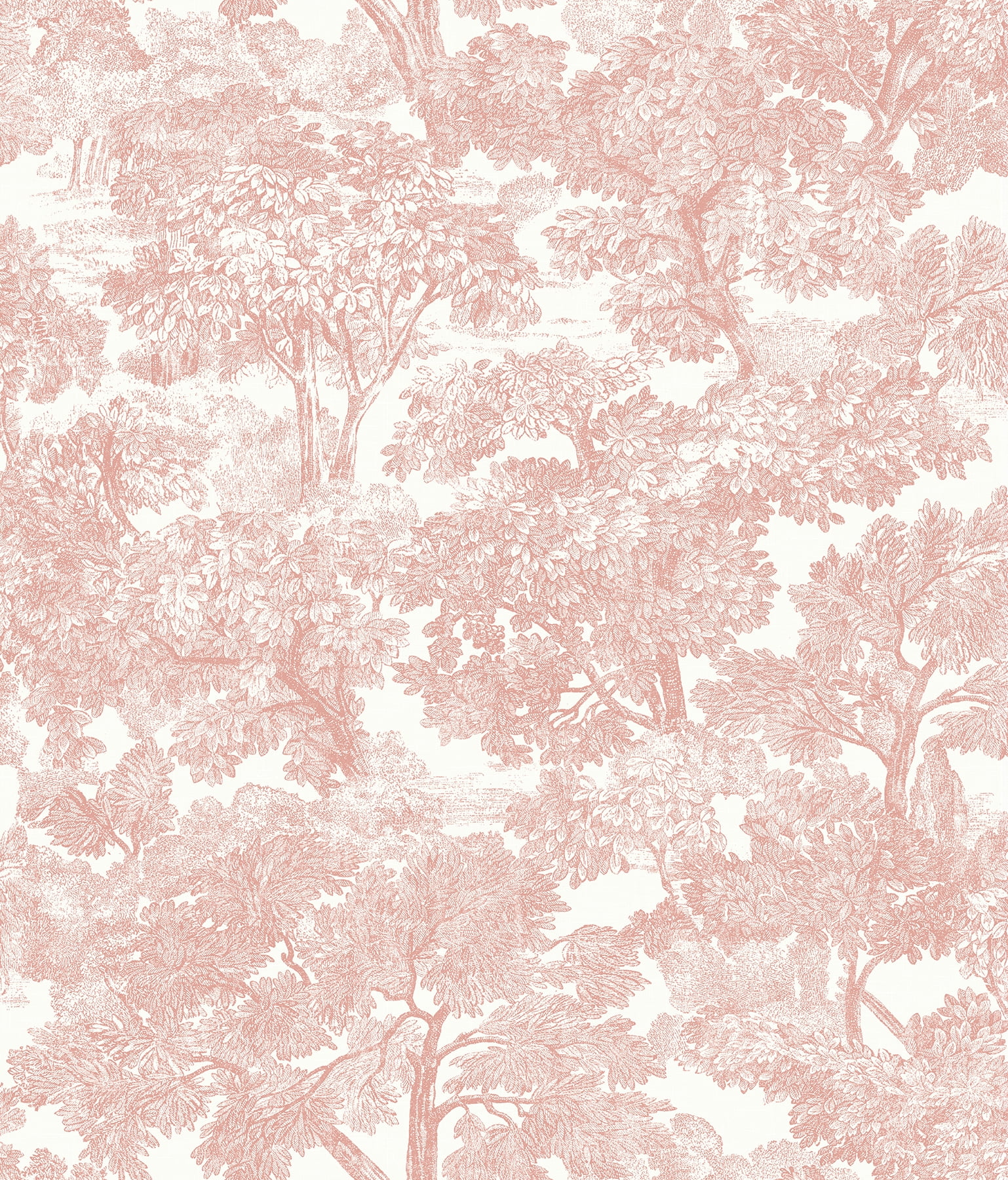 Chesapeake Spinney Rose Rose Toile Prepasted High Performance Wallpaper, 20.5-in by 33-ft, 56.4 sq. ft.
