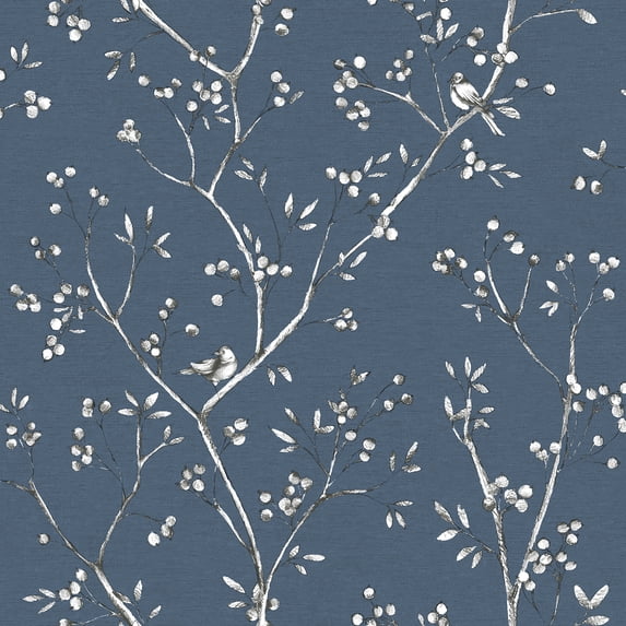 Chesapeake Tadley Blue Branch Wallpaper
