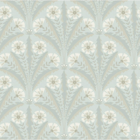 Chesapeake Tap Root Light Blue Floral Damask Wallpaper