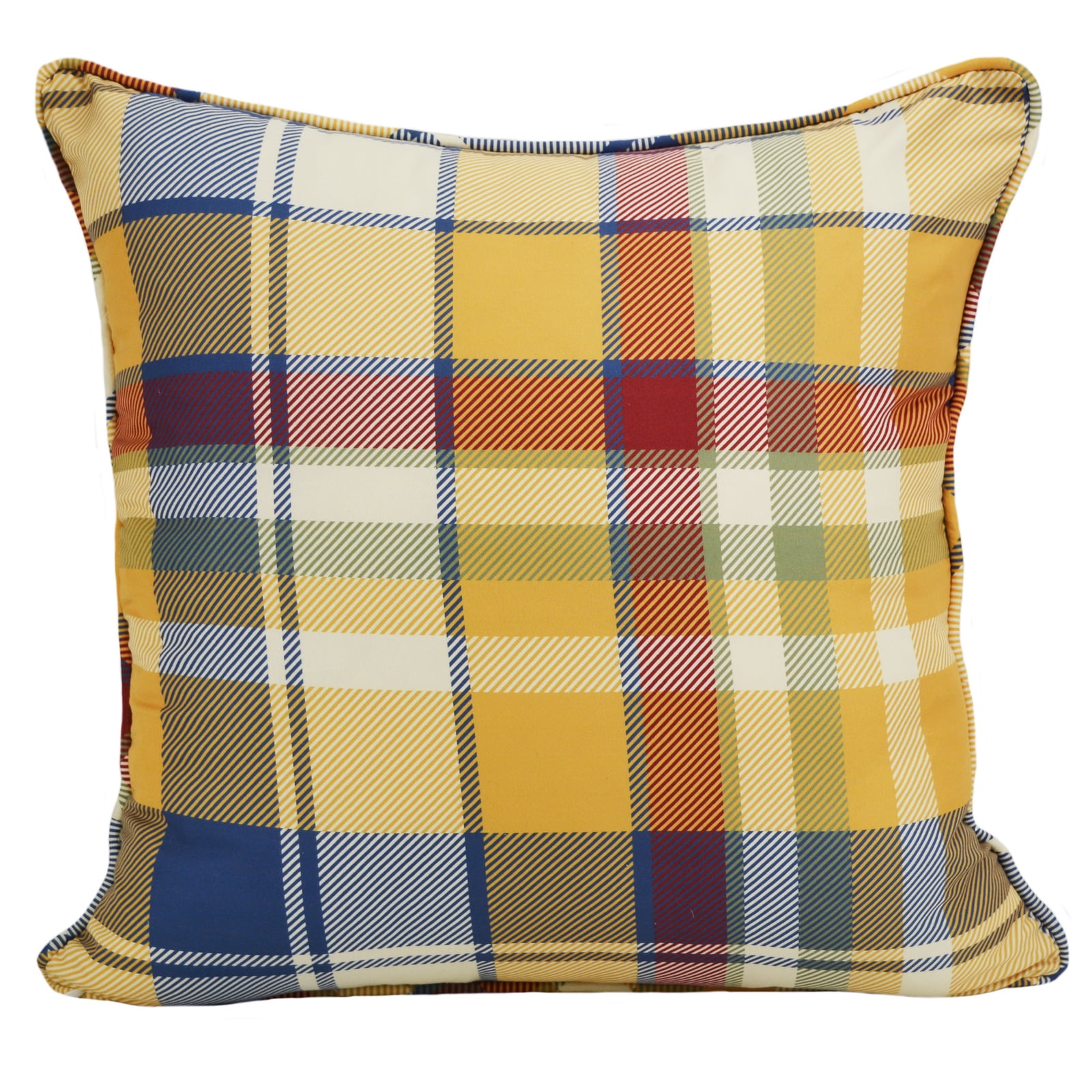 Colorful Plaid Country Polyester Square Throw Pillow