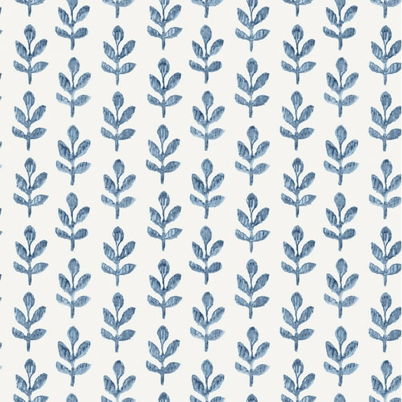 Chesapeake Whiskers Blue Leaf Wallpaper