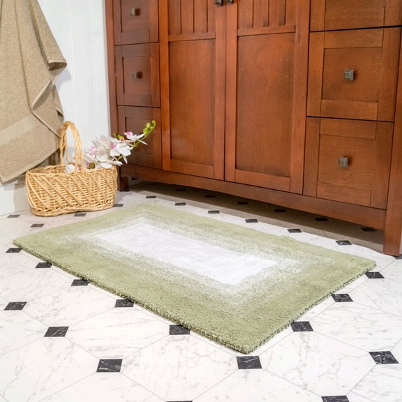 Chesapeake Whitney Ombre 2pc Reversible Nile Green Bath Rug Set (21"x34" & 17"x24")