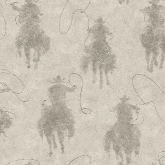 Chesapeake Yellowstone Stockman Silhouette Grey Wallpaper