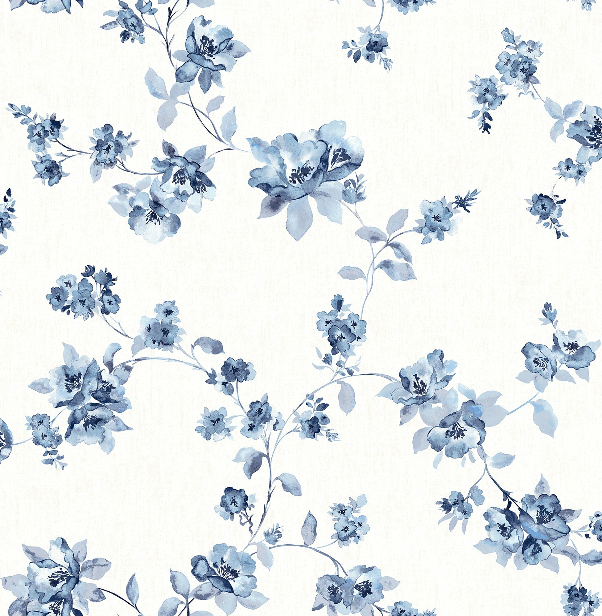 Cyrus Blue Floral NonVinyl Washable Wallpaper
