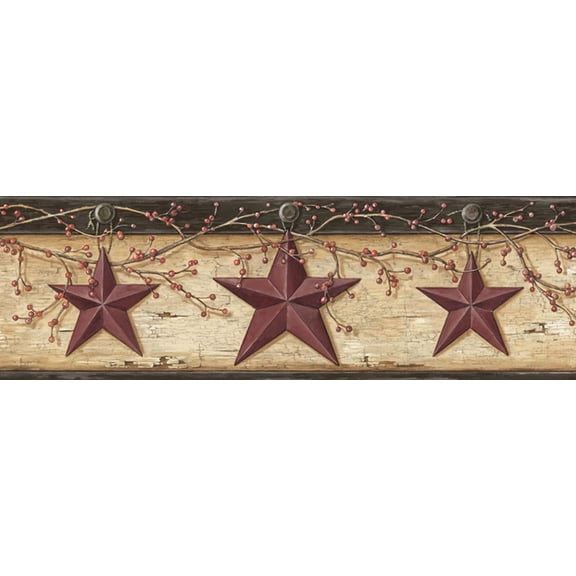 Chesapeake by Brewster BBC44603B Graham Sand Rustic Star Trail Border