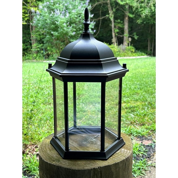 Chesapeakecrafts Authentic Lighthouse Top with Metal Grills and Real Glass Windows. Weatherproof Metal Top for DIY Yard Lighthouses. Powder-Coated Cast Aluminum. (Large 16 x 9 x 7.75) Without grids
