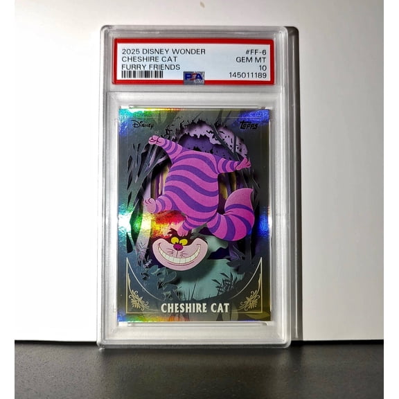 Cheshire Cat 2025 Topps Disney #FF-6 Furry Friends Card PSA 10