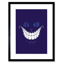 Cheshire Cat Alice Mad Artwork Framed Wall Art Print 9X7 Inch